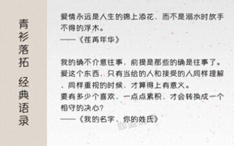 灯火阑珊处青衫落拓(青衫落拓全部作品)