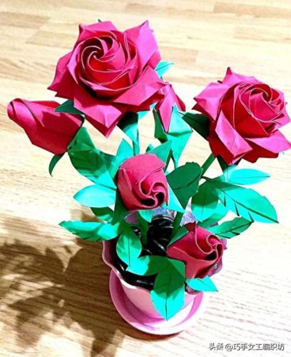 儿童最容易折的玫瑰花(3岁儿童折玫瑰花)插图3