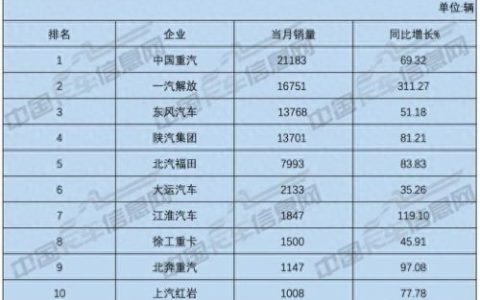大货车排名前十(大货车排行榜前十名图片)