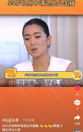 巩俐恢复国籍(巩俐恢复国籍了吗)插图2