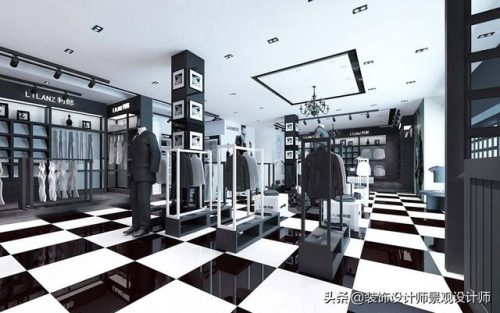 男装店面装修效果图(简约男装店装修)插图1