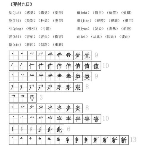 及的笔画顺序(二十六个笔顺图片)插图28
