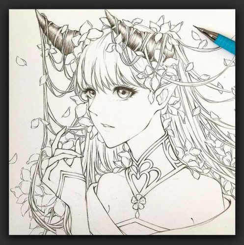 铅笔绘图(丙烯画Q版人物简单版)插图2
