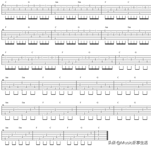 卡农单音吉他谱(卡农吉他谱g调)插图3