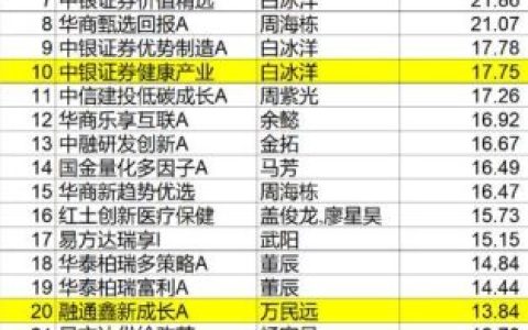 基金收益排名前十6(所有基金收益排名)