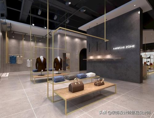 男装店面装修效果图(简约男装店装修)插图