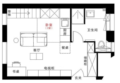 复式楼装修效果图小户型(120平米复式楼户型图)插图2