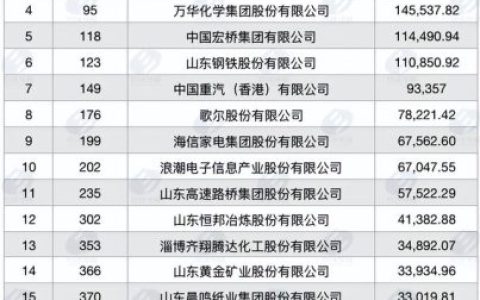 张店国企排名前十公司(淄博国企有哪些单位)