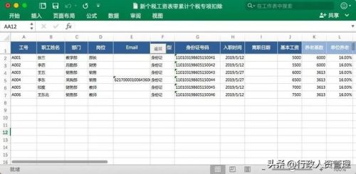 工资单表格(工资单模板)插图1