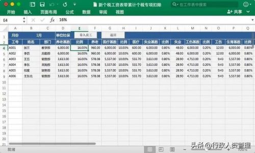 工资单表格(工资单模板)插图5