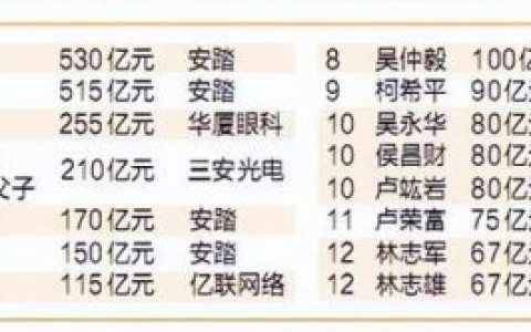 厦门首富排行榜(厦门最有钱的八个家族)