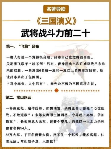 三国演义战力排行榜(一吕二赵三典韦,四关五马六张飞)插图
