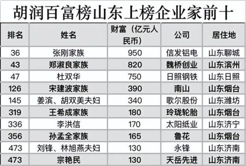 2016山东富豪排行榜(菏泽十大富豪排行榜)插图