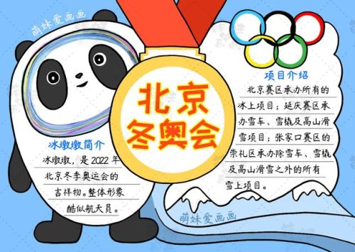 冬奥会手抄报(冬奥会图片绘画)插图2