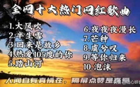 今年十大爆火歌曲排行榜(东来东往十大最火歌曲)
