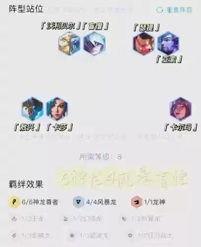 神龙盲生阵容插图