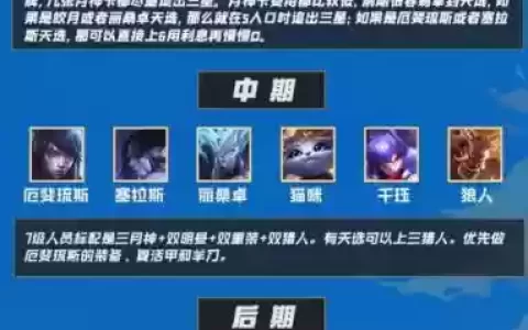 月神阵容前排