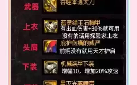 血法师ss装备搭配