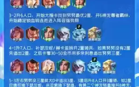 神龙转职阵容