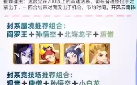 梦幻单开阵容搭配