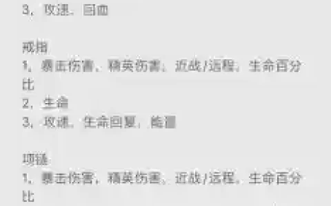 真武装备词缀属性选择