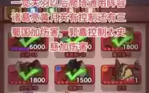 咸鱼之王阵容搭配主c关羽