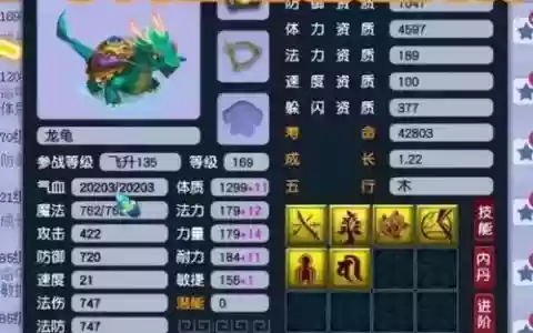 4技能血耐龙龟