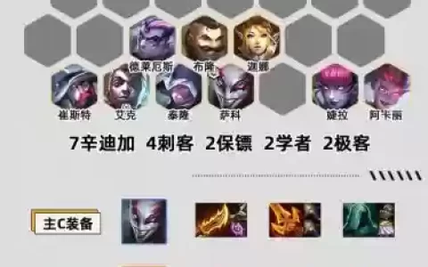 刺客阵容搭配小丑皮肤，云顶之弈小丑刺客阵容