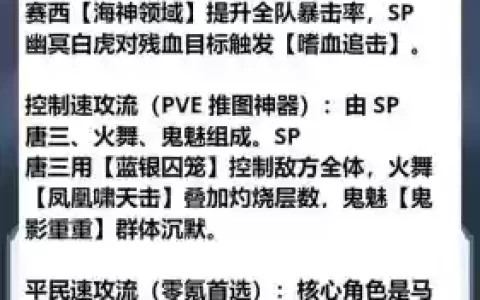斗罗大陆阵容搭配，口袋斗罗大陆阵容搭配