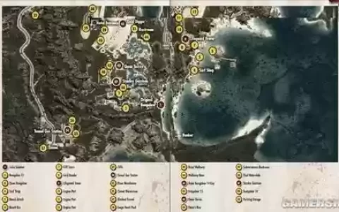 死亡岛武器店，死亡岛城市武器店地图