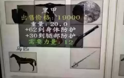 骑马与砍杀火与剑装备图解，骑马与砍杀火与剑物品价格